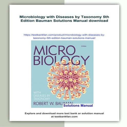 Microbiology with Diseases by Taxonomy 5th Edition Bauman Solutions Manual