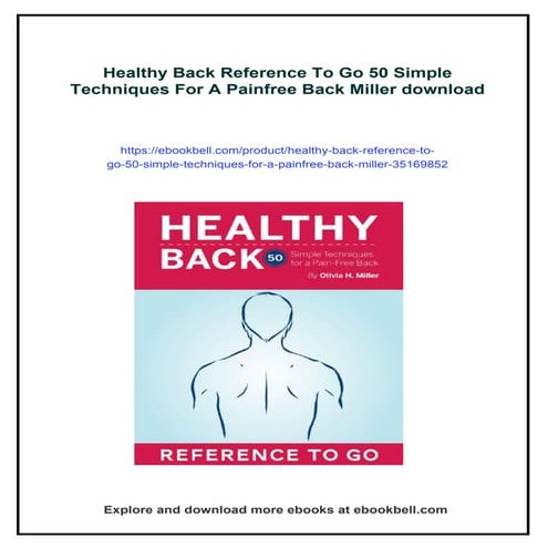 Healthy Back Reference To Go 50 Simple Techniques For A Painfree Back ...