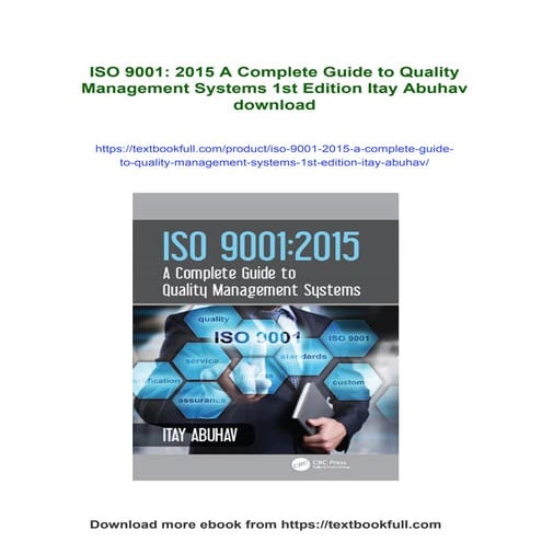 ISO 9001: 2015 A Complete Guide to Quality Management Systems 1st ...