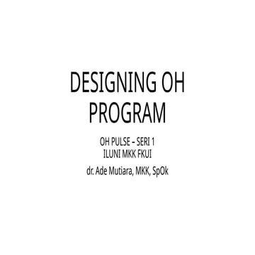 How to Design Occupational Health Programs | PPTX