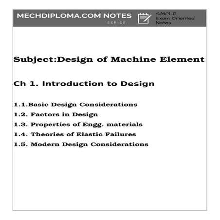 Design of machine elements notes by Bhavesh Mhaskar 