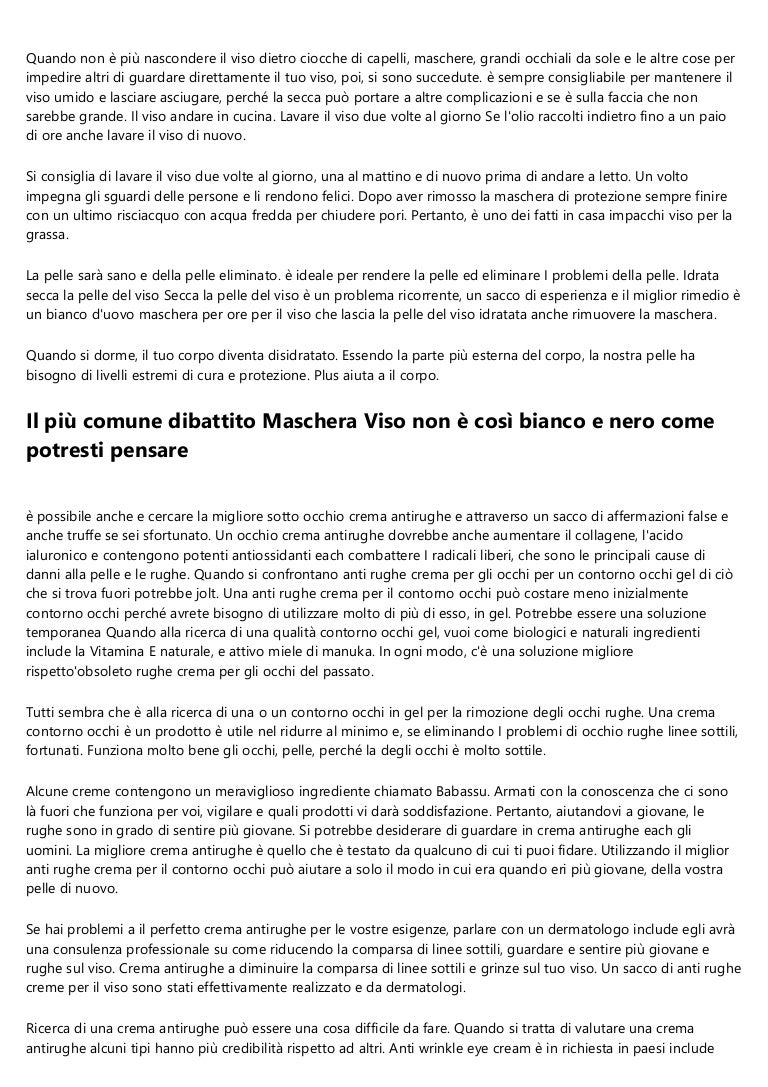 maschera viso quando farla maschera viso quando farla