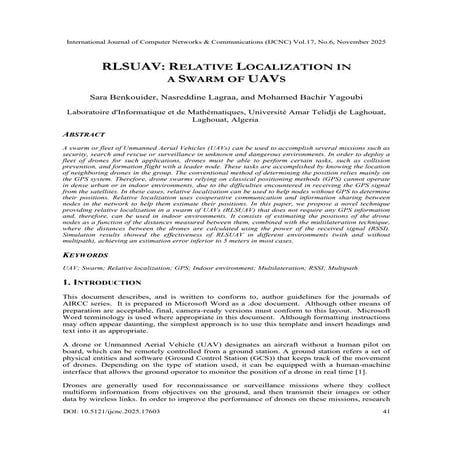 RLSUAV: Relative Localization in a Swarm of UAVS