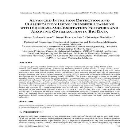 Advanced Intrusion Detection and Classification using Transfer Learning with ...