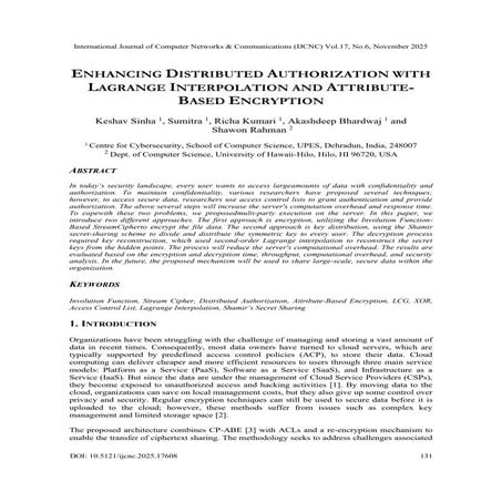 Enhancing Distributed Authorization with Lagrange Interpolation and Attribute...