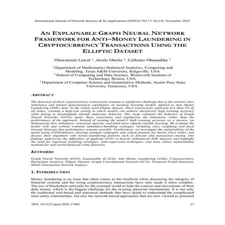 AN EXPLAINABLE GRAPH NEURAL NETWORK FRAMEWORK FOR ANTI–MONEY LAUNDERING ...