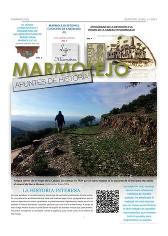 Apuntes de Historia de Marmolejo. Febrero de 2024.