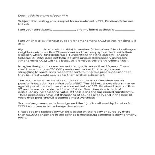 Pre- 97 proposition to the parliamentary member