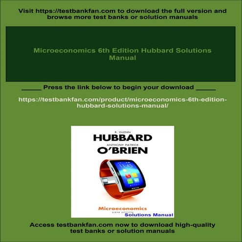 Microeconomics 6th Edition Hubbard Solutions Manual
