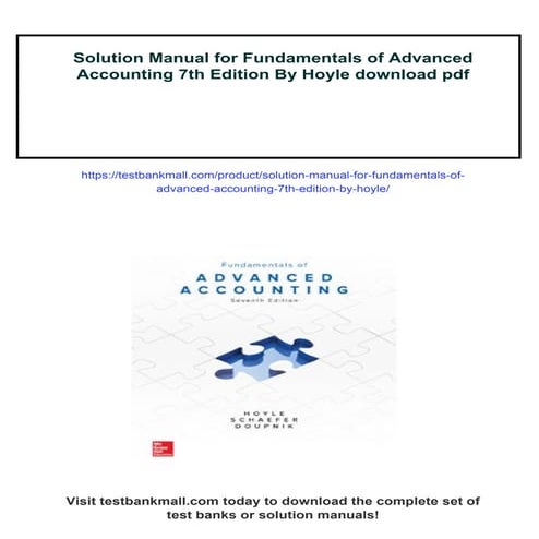 Solution Manual for Fundamentals of Advanced Accounting 7th Edition By ...