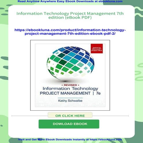 Information Technology Project Management 7th edition (eBook PDF)