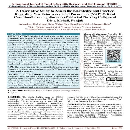 A Descriptive Study to Assess the Knowledge and Practice Regarding ...