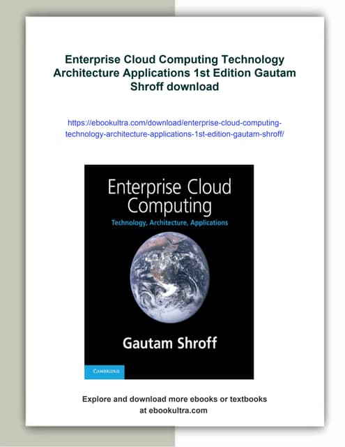 Enterprise Cloud Computing Technology Architecture Applications 1st Edition G...
