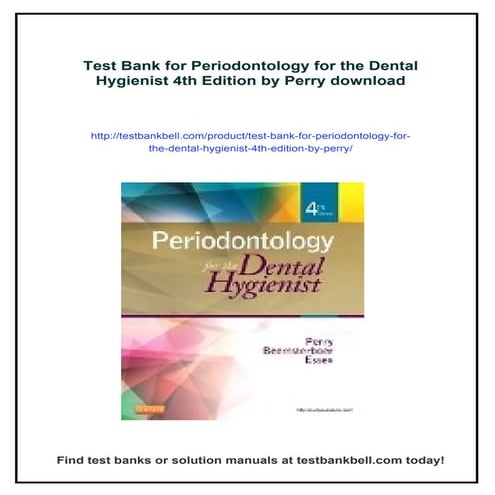 Test Bank for Periodontology for the Dental Hygienist 4th Edition by ...