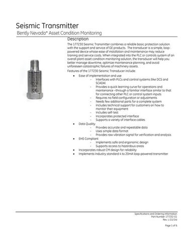 177230 seismic transmitter datasheet