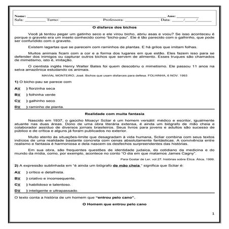 Simulado Saresp com descritores e gabarito