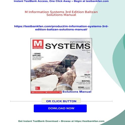 M Information Systems 3rd Edition Baltzan Solutions Manual