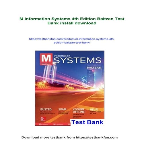 M Information Systems 4th Edition Baltzan Test Bank | PDF