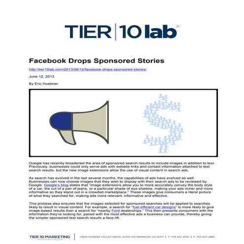 Facebook Drops Sponsored Stories 