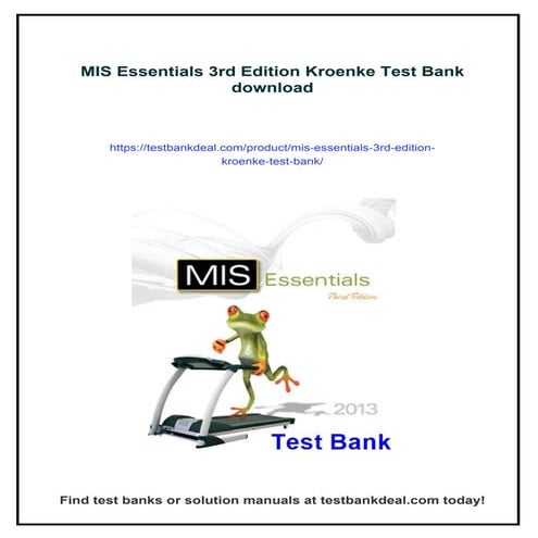 MIS Essentials 3rd Edition Kroenke Test Bank | PDF