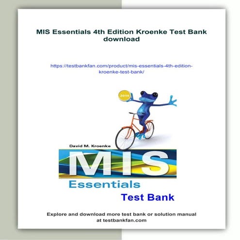 MIS Essentials 4th Edition Kroenke Test Bank | PDF