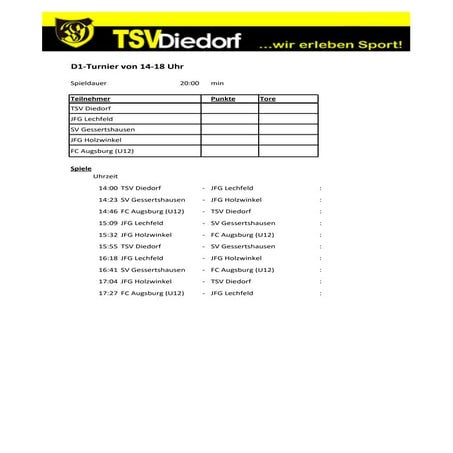 TSV Diedorf - D1-Turnier