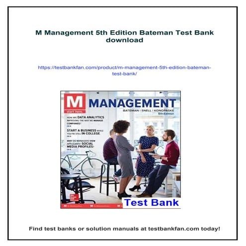 M Management 5th Edition Bateman Test Bank | PDF