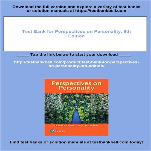 Test Bank for Perspectives on Personality, 8th Edition