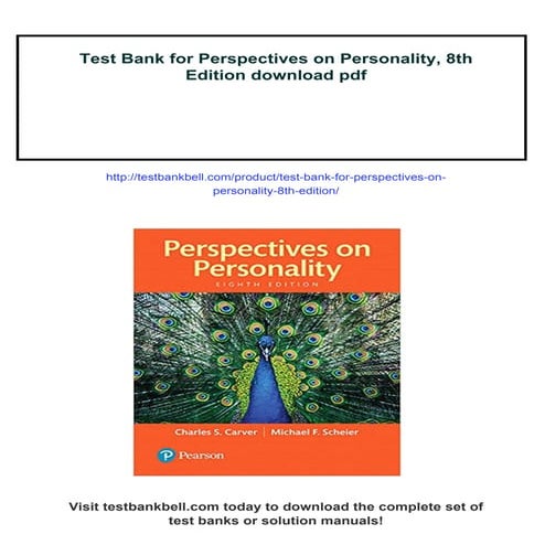 Test Bank for Perspectives on Personality, 8th Edition