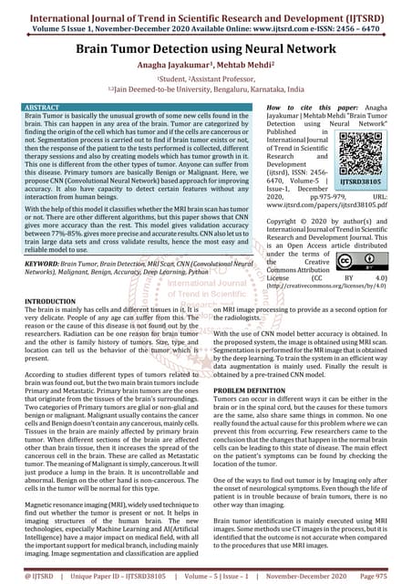 Brain Tumor Detection using Neural Network