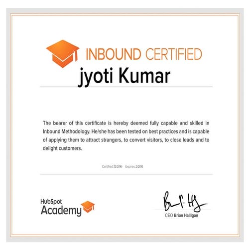 HubSpot Inbound Certification 
