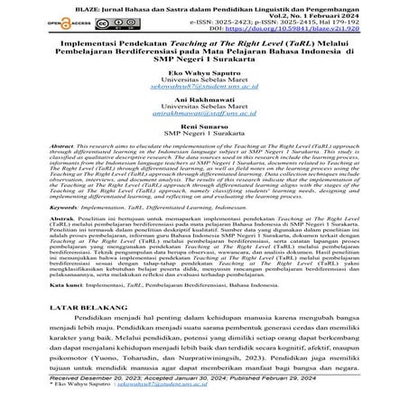 179-192+Implementasi+Pendekatan+Teaching+at+The+Right+Level+(TaRL)+Melalui+Pembelajaran+Berdiferensiasi+pada+Mata+Pelajaran+Bahasa+Indonesia++di+SMP+Negeri+1+Surakarta.pdf