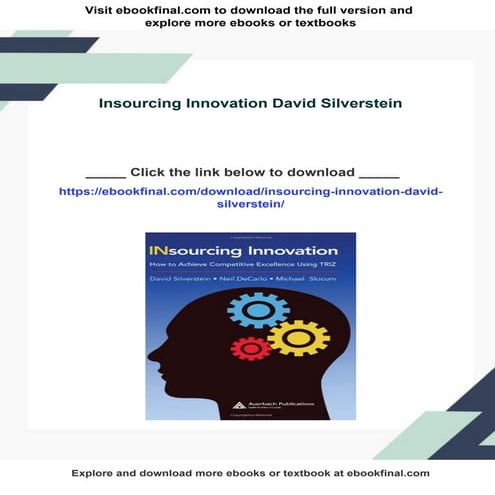 Download full ebook of Insourcing Innovation David Silverstein instant ...