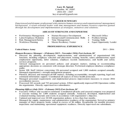 Lacy Sproul Resume 2016