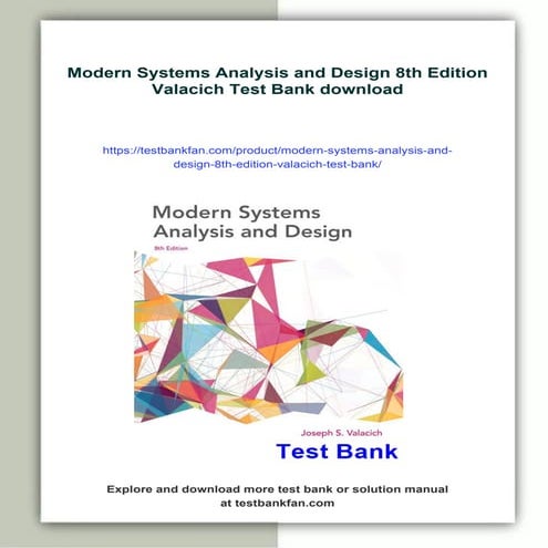 Modern Systems Analysis and Design 8th Edition Valacich Test Bank | PDF