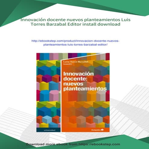 Innovación docente nuevos planteamientos Luis Torres Barzabal Editor