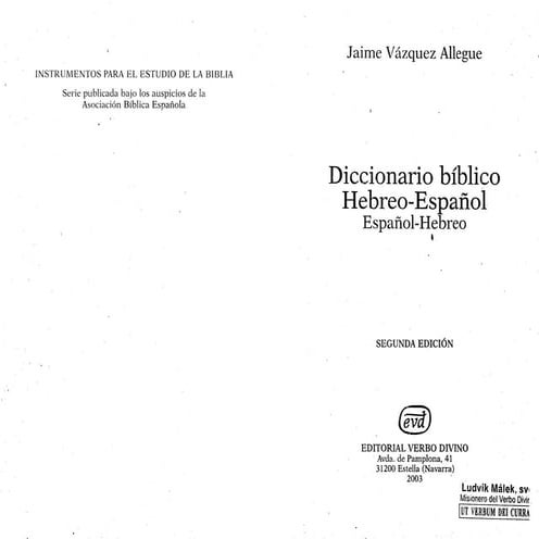 vasquez allegue jaime diccionario biblico hebreo espanol afr evd instrumentos...