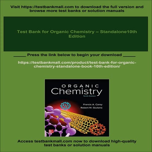 Test Bank for Organic Chemistry – Standalone10th Edition | PDF