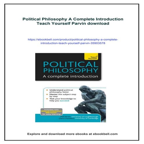 Political Philosophy A Complete Introduction Teach Yourself Parvin
