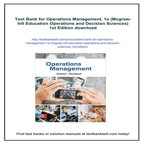 Test Bank for Operations Management, 1e (Mcgraw-hill Education ...