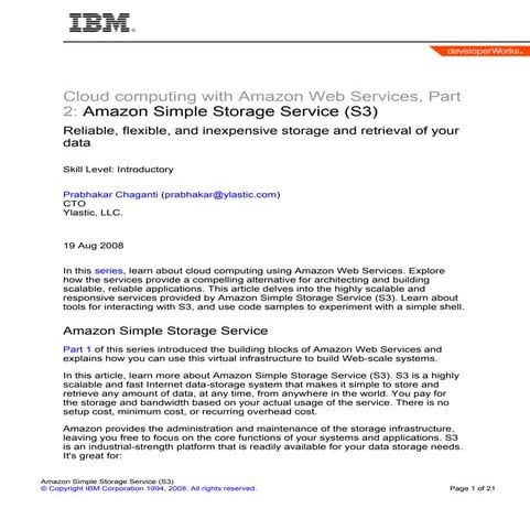 Cloud Computing With Amazon Web Services, Part 2: Storage in the Cloud With A...