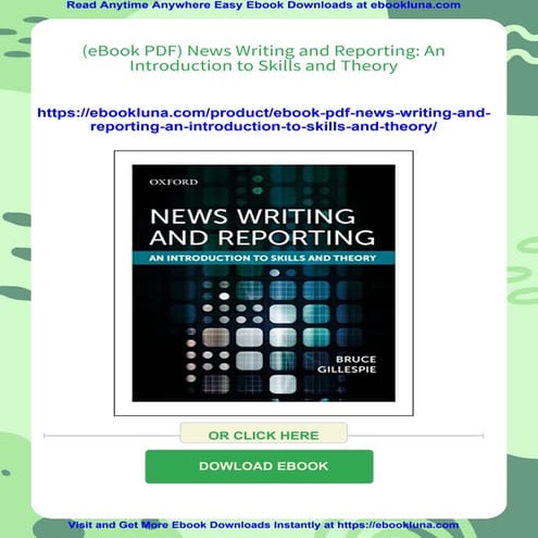 (eBook PDF) News Writing and Reporting: An Introduction to Skills and Theory