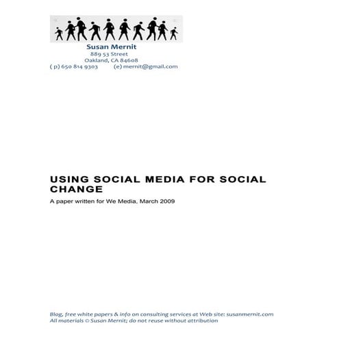 Using Social Media for Social Change