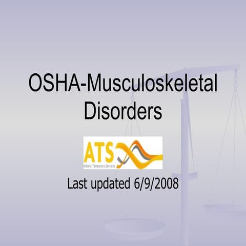 OSHA-Musculoskeletal Disorders