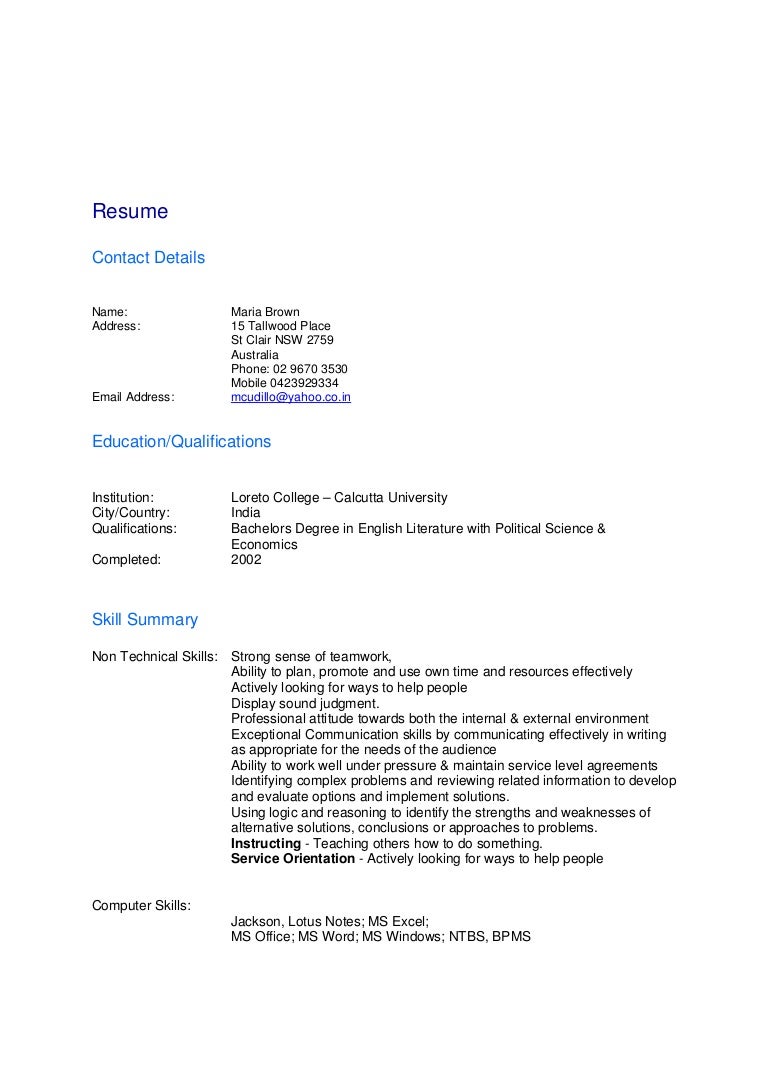 Resume Brown