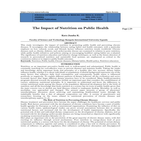 The Impact of Nutrition on Public Health (www.kiu.ac.ug) | PDF