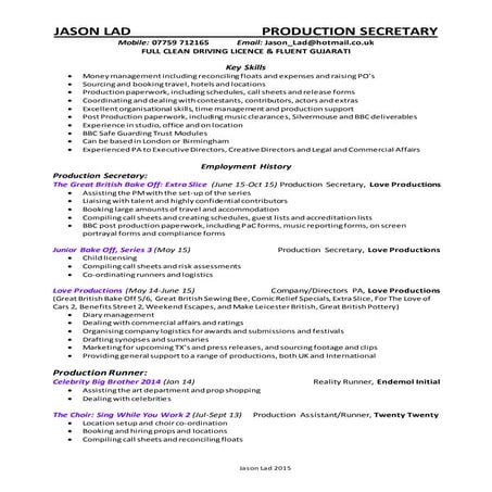 Jason Lad  ProdSec CV 2015
