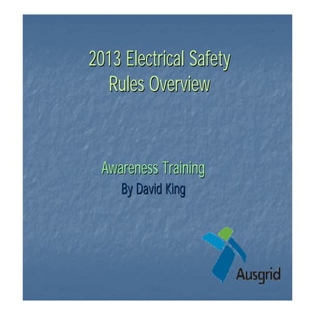 2013 Electrical Safety awareness training team brief 19_2