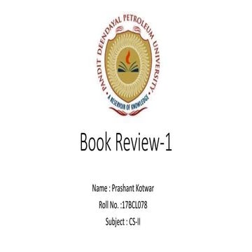 Thank You For Being Late Book Review 17BCL078