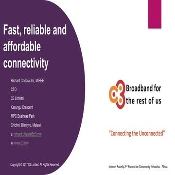 C3: Ideas for the sustainability of Community Networks